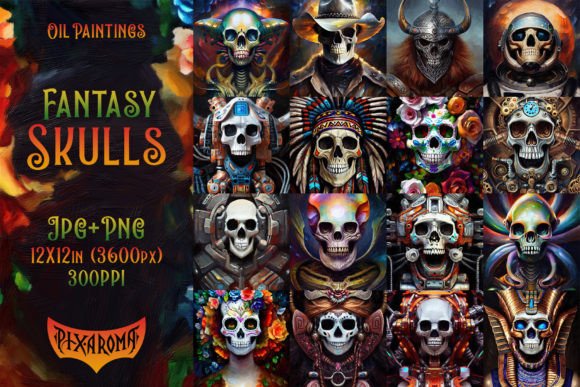 Download Skull Paintings | Sublimation Art Bundle - Art Collection