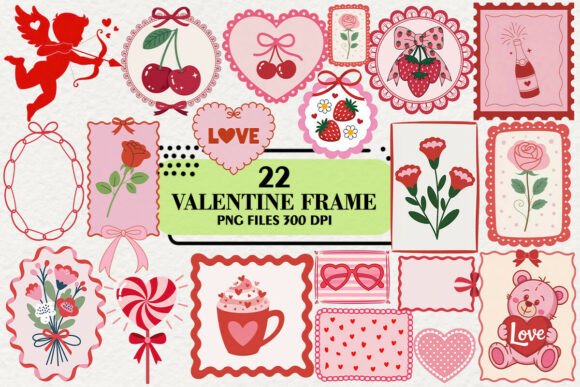Download Kawaii Valentine Bow Frame Clipart - Art Collection