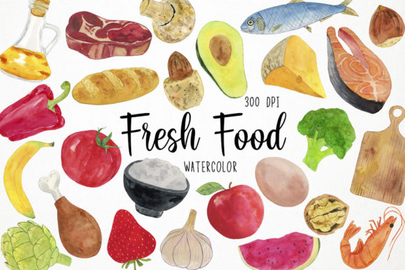 Download Watercolor Fresh Food Clipart, Organic - Art Collection