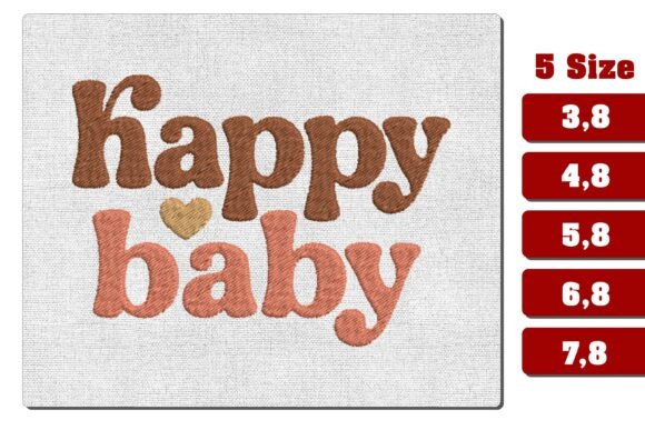 Download Happy Baby Heart Machine Embroidery File - Art Collection
