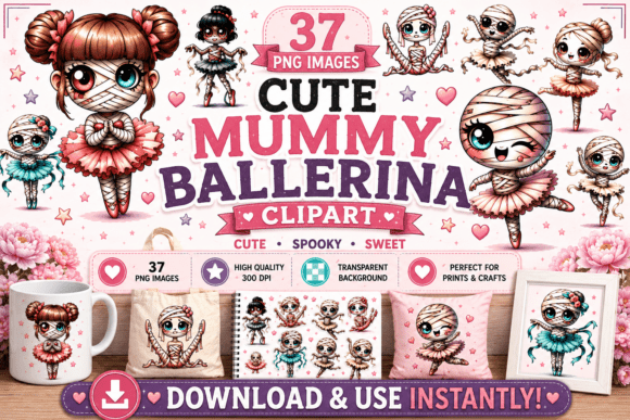 Download 30 Whimsical Mummy Ballerina Clipart - Art Collection
