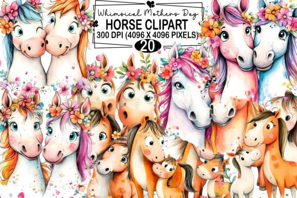 Download Whimsical Mothers Day Horse Clipart Png - Art Collection