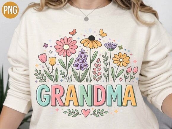 Download Hippie Retro Floral Grandma Heart PNG - Art Collection