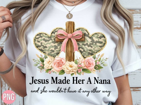 Download Jesus Made Her a Nana Camo Heart PNG - Art Collection
