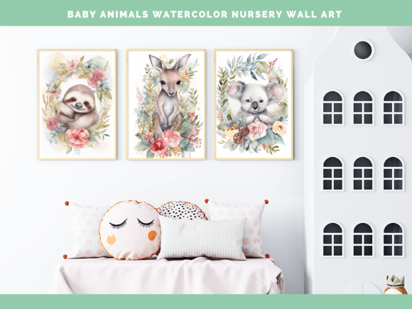 Download Baby Animal Nursery Set of 3 Wall Art 04 - Art Collection