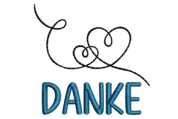 Download Danke German Lettering Two Heart Swirls - Art Collection
