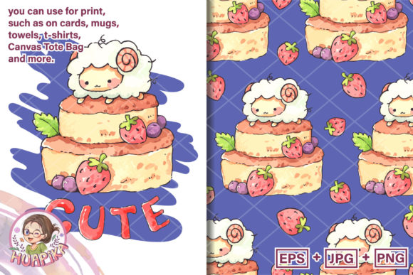 Download Little Lamb on a Fluffy Pancake Cartoon - Art Collection