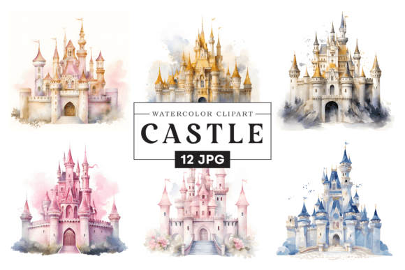 Download Princess Castle Watercolor Clipart - Art Collection