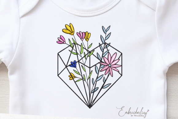 Download Floral Heart Embroidery Design - Art Collection
