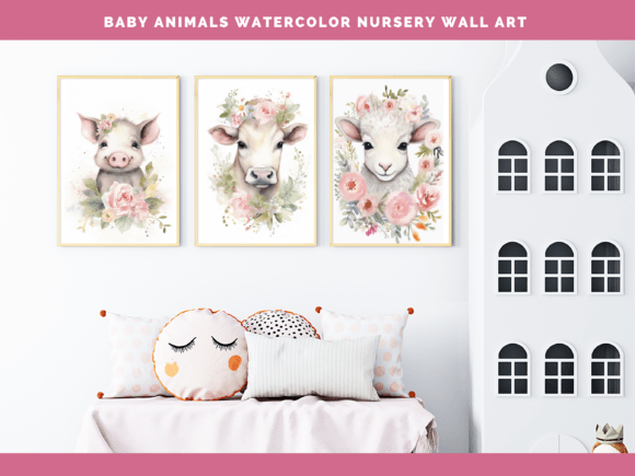 Download Baby Animal Nursery Set of 3 Wall Art 03 - Art Collection