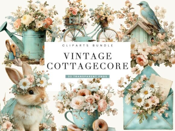 Download Vintage Floral Cottage Core Clipart - Art Collection