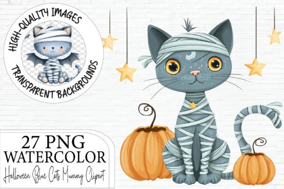 Download Watercolor Mummy Cat Clipart - Art Collection