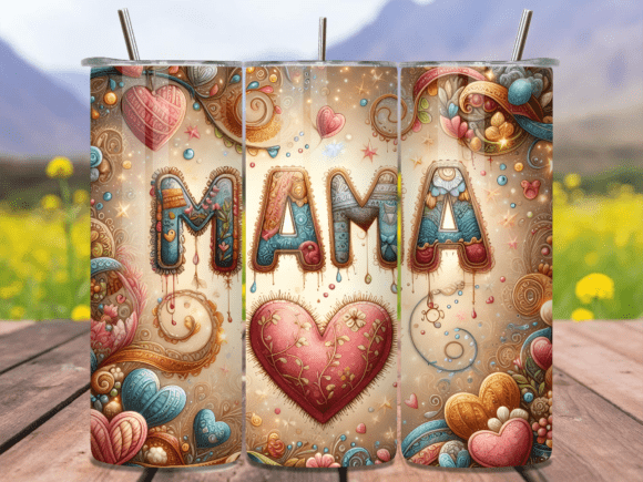 Download Boho Mama Heart Embroidery Tumbler Wrap - Art Collection