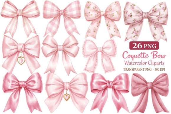 Download Coquette Bow Watercolor Cliparts - Art Collection