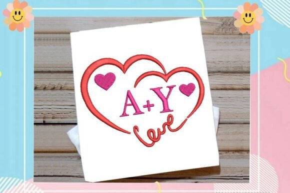 Download Double Heart Monogram Frame - Art Collection