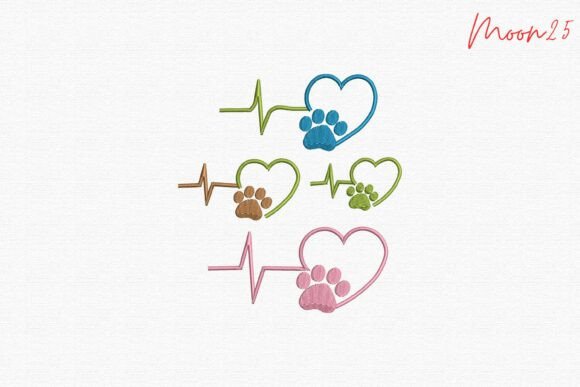 Download Heartbeat Paw Love Embroidery Design - Art Collection