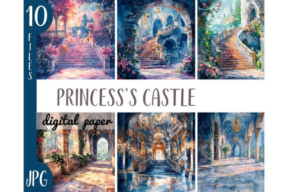 Download Watercolor Princess Castle Clipart JPEG - Art Collection