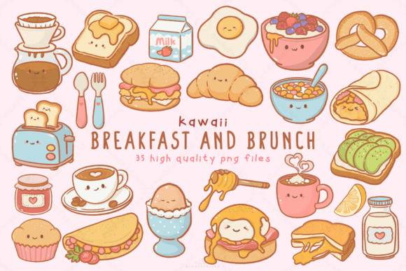 Download Kawaii Breakfast and Brunch Clipart - Art Collection